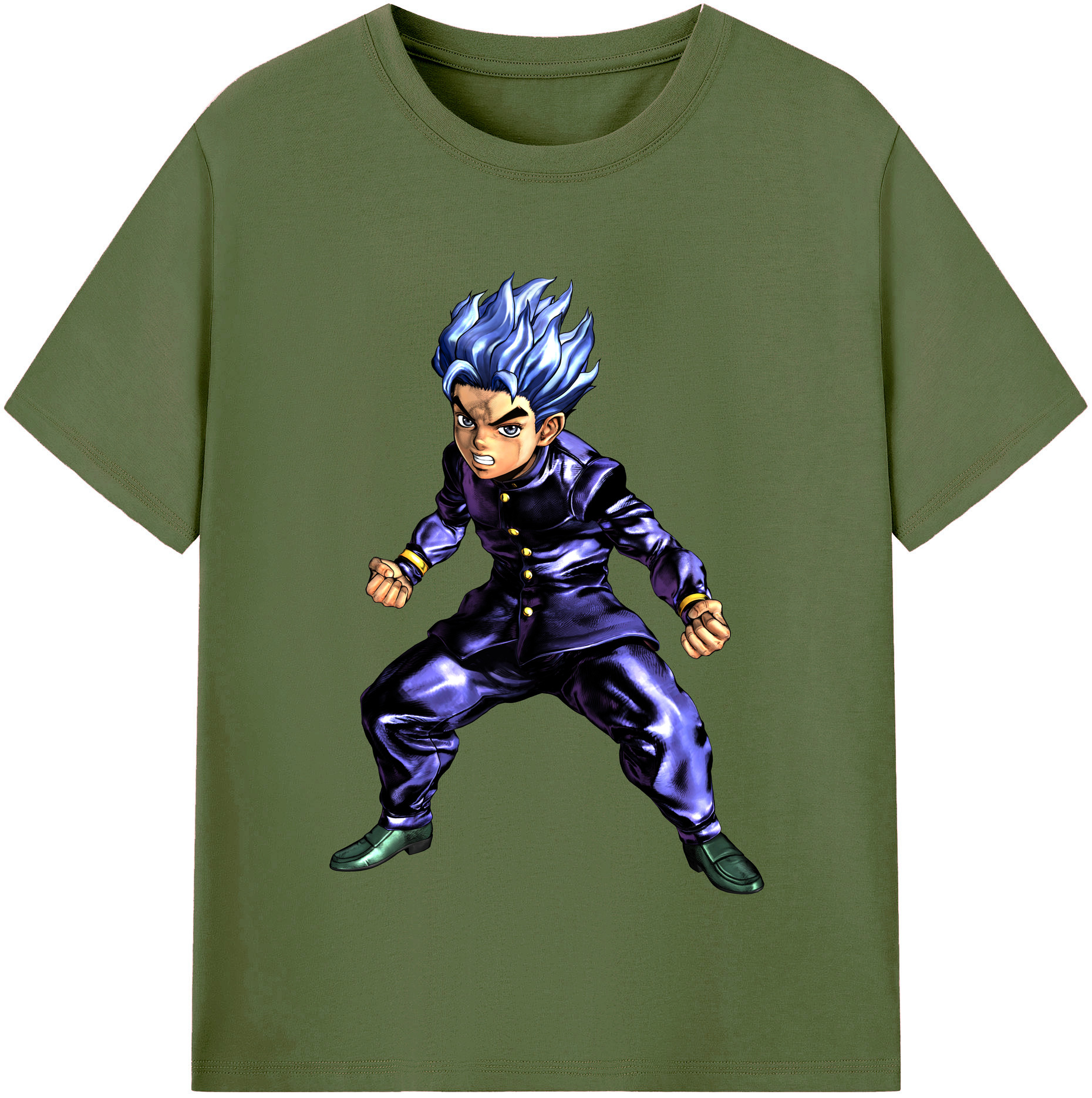 （画像用） ジョジョの奇妙な冒険 広瀨康一 JoJo's Bizarre Adventure Hirose Koichi 綿100％半袖Tシャツ（フロントプリント）